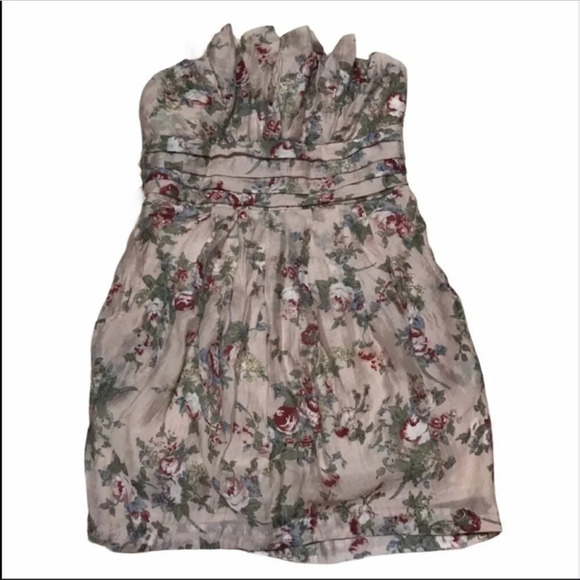 Dresses & Skirts - Strapless Floral Dress Size M Style 3380HAU
